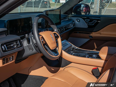 NEW 2027 Lincoln Aviator BLACK LABEL - LUGGAGE TAN, SAVANNAH LEATHER FRONT CAPTAIN'S CHAIRS Interior - $113,099 - Stock #E70026 - VIN 5LM5J9XC2VGL00878