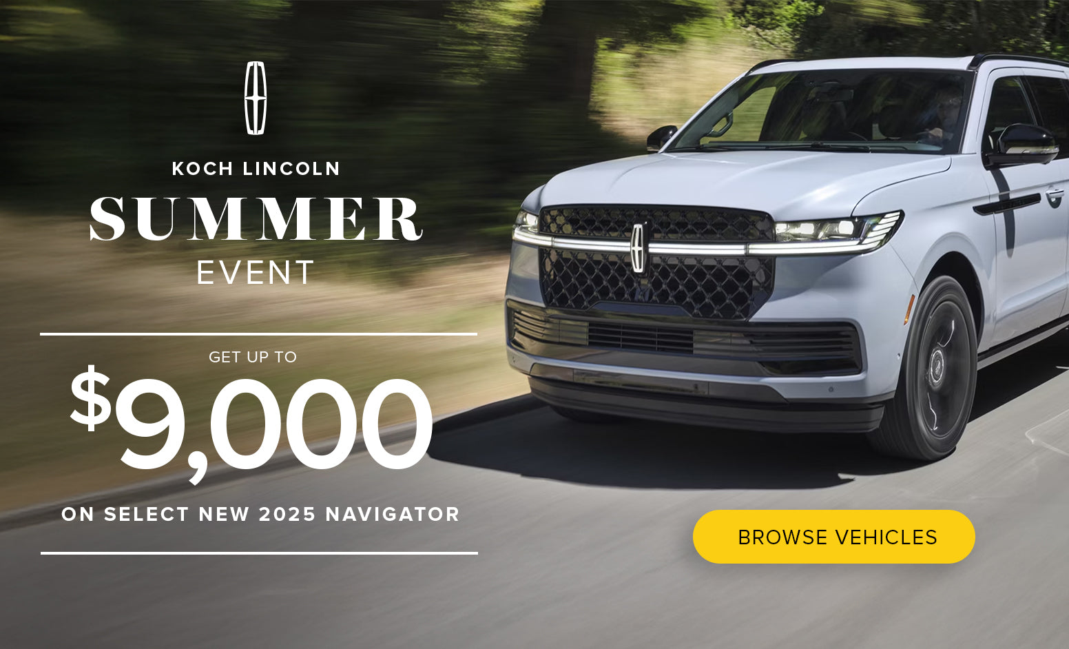 Koch Lincoln promotional banner mobile